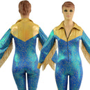Rodeo Catsuit with Side Panels, Fringe, Snap Cuffs and Yoke Collar - Coquetry Clothing