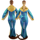 Rodeo Catsuit with Side Panels, Fringe, Snap Cuffs and Yoke Collar - Coquetry Clothing