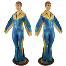 Rodeo Catsuit with Side Panels, Fringe, Snap Cuffs and Yoke Collar - Coquetry Clothing