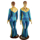Rodeo Catsuit with Side Panels, Fringe, Snap Cuffs and Yoke Collar - Coquetry Clothing