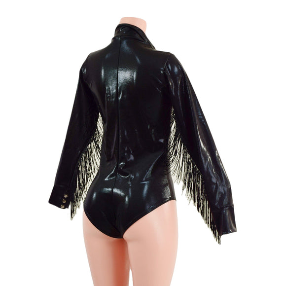 Rodeo Collar Romper and Bootcut Chaps Set with Fringe - Coquetry Clothing