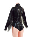 Rodeo Collar Romper and Bootcut Chaps Set with Fringe - Coquetry Clothing