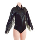 Rodeo Collar Romper and Bootcut Chaps Set with Fringe - Coquetry Clothing