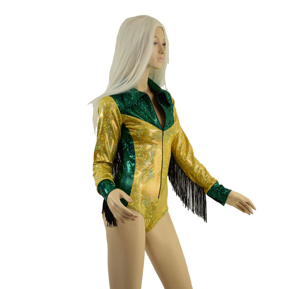 Rodeo Romper with Fringe and Siren Cut Leg - Coquetry Clothing