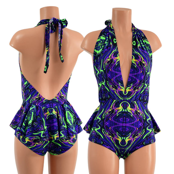 Ruffle Rump Josie Romper in Neon Melt - Coquetry Clothing