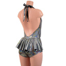 Ruffle Rump Josie Romper in Silver Holographic - Coquetry Clothing