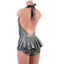 Ruffle Rump Josie Romper in Silver Holographic - Coquetry Clothing