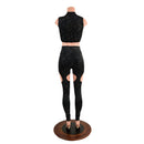 Star Noir Garter Style Leggings and Keyhole Top Set - Coquetry Clothing