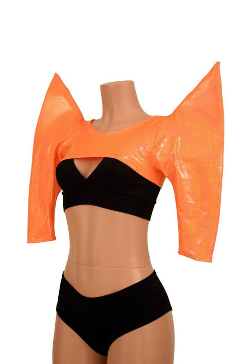 Ready to Ship Orange MEGA Sharp Shoulder Bolero XL - Coquetry Clothing