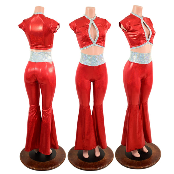 Sally O'malley Keyhole Top and Solar Flares Set - Coquetry Clothing