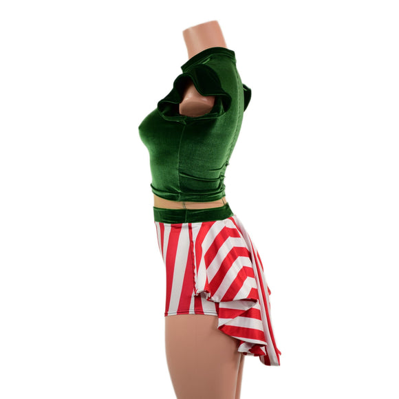 Santa's Little Helper Keyhole Romper with Tux Tails - Coquetry Clothing