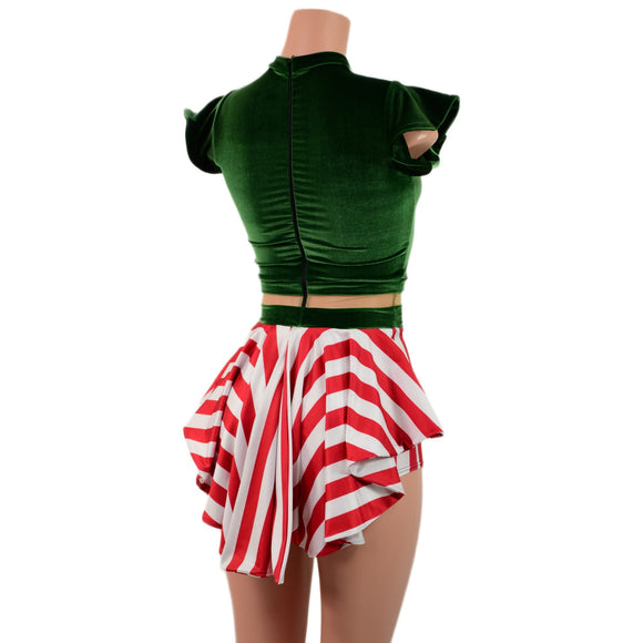 Santa's Little Helper Keyhole Romper with Tux Tails - Coquetry Clothing
