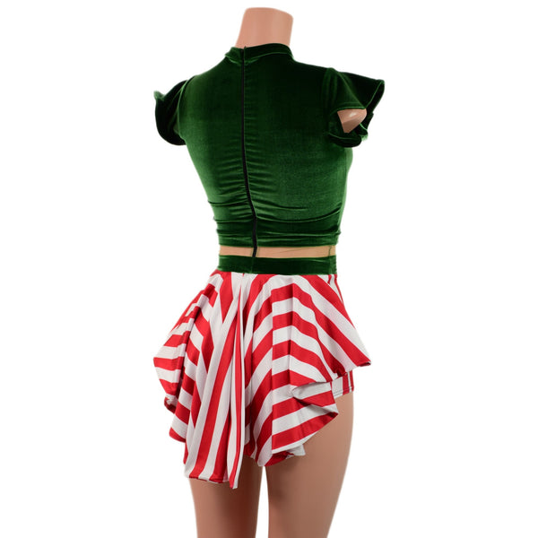 Santa's Little Helper Keyhole Romper with Tux Tails - 4