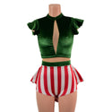 Santa's Little Helper Keyhole Romper with Tux Tails - 8