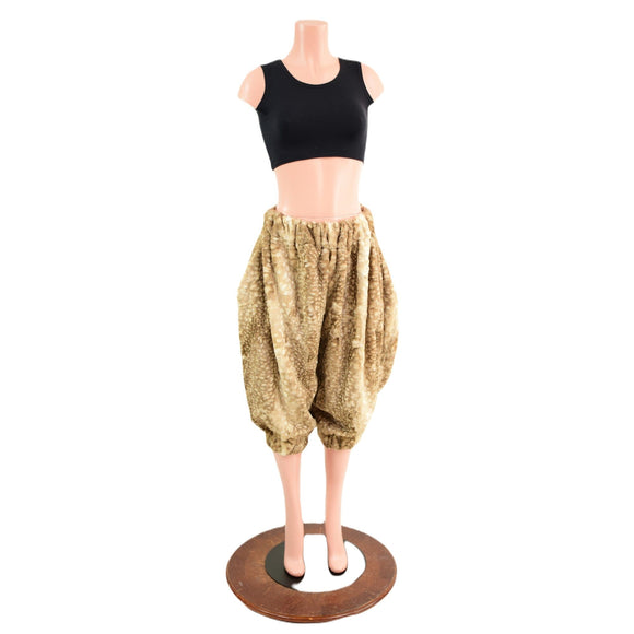 Satyr Minky Faux Fur Pants with Tail in Cappuccino Fawn - Coquetry Clothing