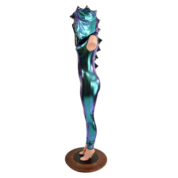 Scarab and Oil Slick Dragon Hooded Catsuit - Coquetry Clothing