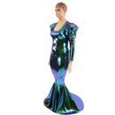 Scarab Holographic Puddle Train Gown - Coquetry Clothing