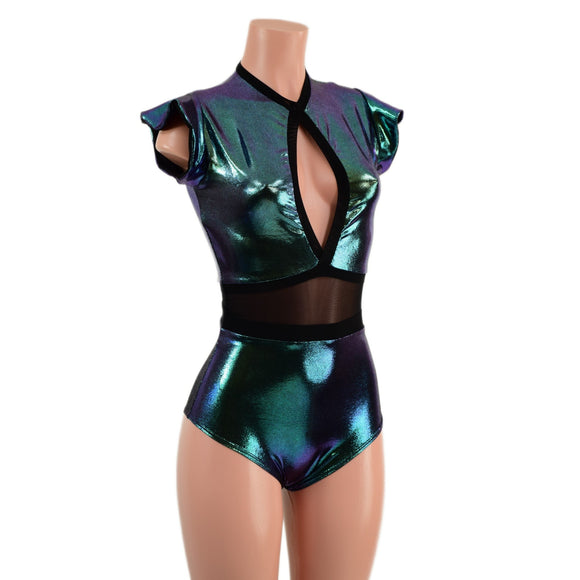 Scarab Keyhole & Mesh Romper - Coquetry Clothing