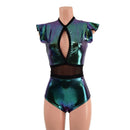 Scarab Keyhole & Mesh Romper - Coquetry Clothing