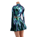 Scarab Long Sleeve Keyhole Top and 15" Circle Cut Skirt Set - Coquetry Clothing