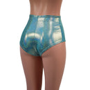 Seafoam Holographic High Waist Siren Shorts - Coquetry Clothing
