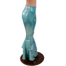 Seafoam Holographic High Waist Triple Tier Bell Bottom Flares - Coquetry Clothing
