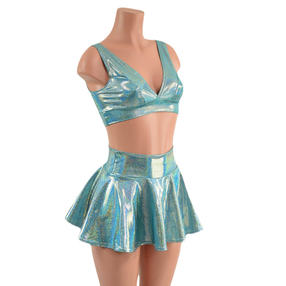 Seafoam Rave Skirt & Starlette Bralette Set - Coquetry Clothing