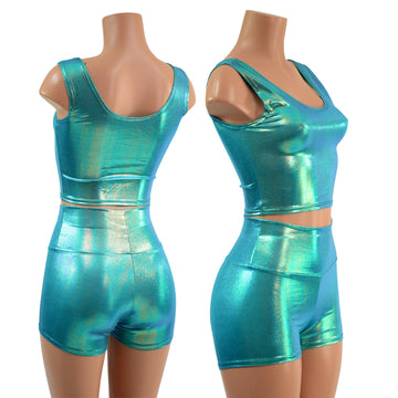 SeaGlass High Waist Shorts OR Top READY to SHIP - Coquetry Clothing