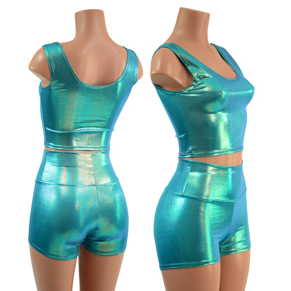 SeaGlass High Waist Shorts OR Top READY to SHIP - Coquetry Clothing