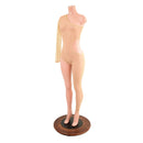 See Through Mesh Asymmetrical Catsuit with Cutout and Siren Cut Leg - Coquetry Clothing