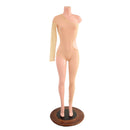 See Through Mesh Asymmetrical Catsuit with Cutout and Siren Cut Leg - Coquetry Clothing