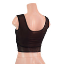 Sheer Black Mesh Laceup Crop Tank - Coquetry Clothing