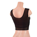 Sheer Black Mesh Laceup Crop Tank - Coquetry Clothing