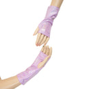 Short Fingerless Gloves in Lilac Holographic - Coquetry Clothing
