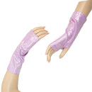Short Fingerless Gloves in Lilac Holographic - Coquetry Clothing