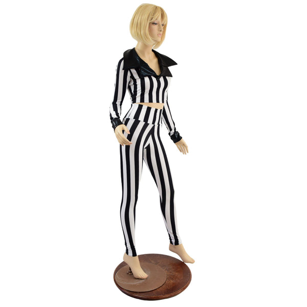 Showtime Collar Crop Top & Leggings Set - 3