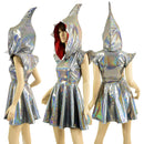 Silver Holographic Sexy Shark Skater Dress - Coquetry Clothing