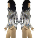 Silver Holographic V Front Color Blocked Stella Romper - Coquetry Clothing