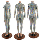 Silver Kaleidoscope Catsuit with Back Zipper - Coquetry Clothing