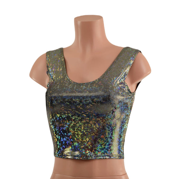 Silver Kaleidoscope Crop Tank READY to SHIP - Coquetry Clothing