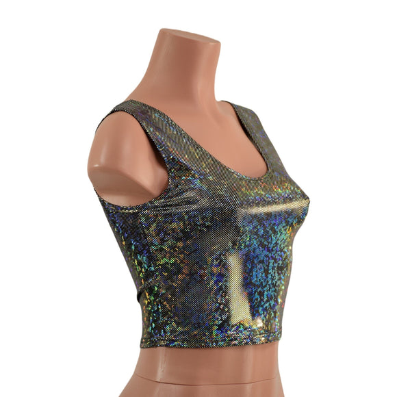 Silver Kaleidoscope Crop Tank READY to SHIP - Coquetry Clothing