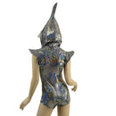 Silver Kaleidoscope Shark Hoodie Romper - Coquetry Clothing