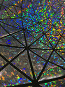 Silver on Black Cracked Tiles Fabric - Coquetry Clothing