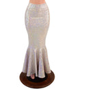 Silver on Pink Scale High Waist Mermaid Skirt - Coquetry Clothing