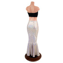 Silver on Pink Scale High Waist Mermaid Skirt - Coquetry Clothing