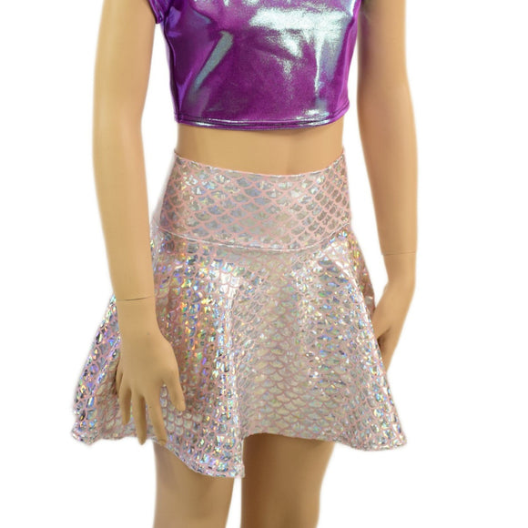 Silver/Pink Scale Kids Skirt or Skort - Coquetry Clothing