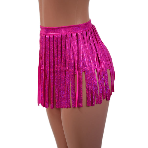 Siren Gladiator Shorts in Neon Pink Sparkly Jewel - Coquetry Clothing