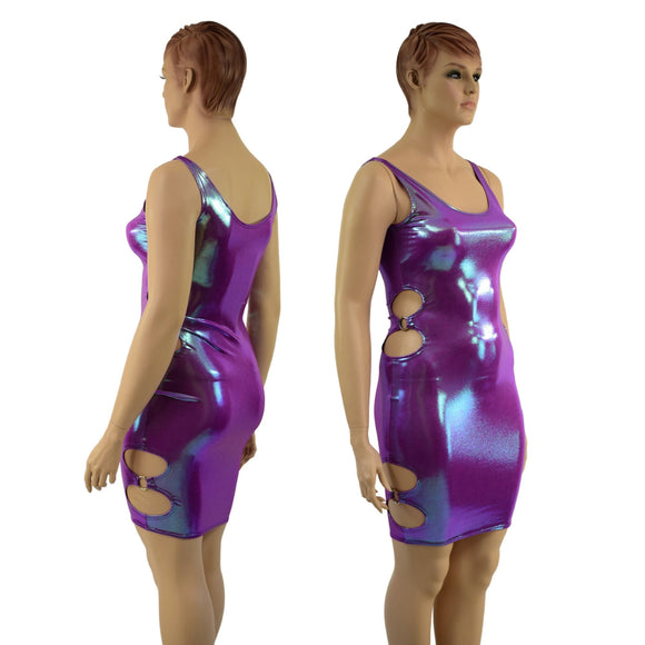 Skinny Strap Bodycon Tank Dress with O - Ring Cutouts - Coquetry Clothing
