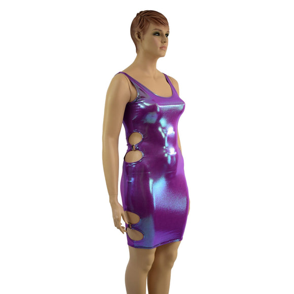 Skinny Strap Bodycon Tank Dress with O - Ring Cutouts - Coquetry Clothing