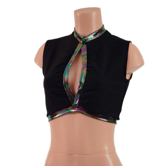 Sleeveless Keyhole Top in Black Zen - Coquetry Clothing